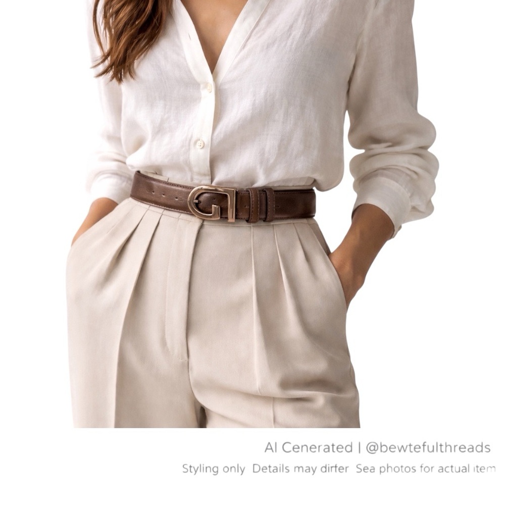 Burnished Bronze Leather Belt 30 Gold Minimalist Capsule